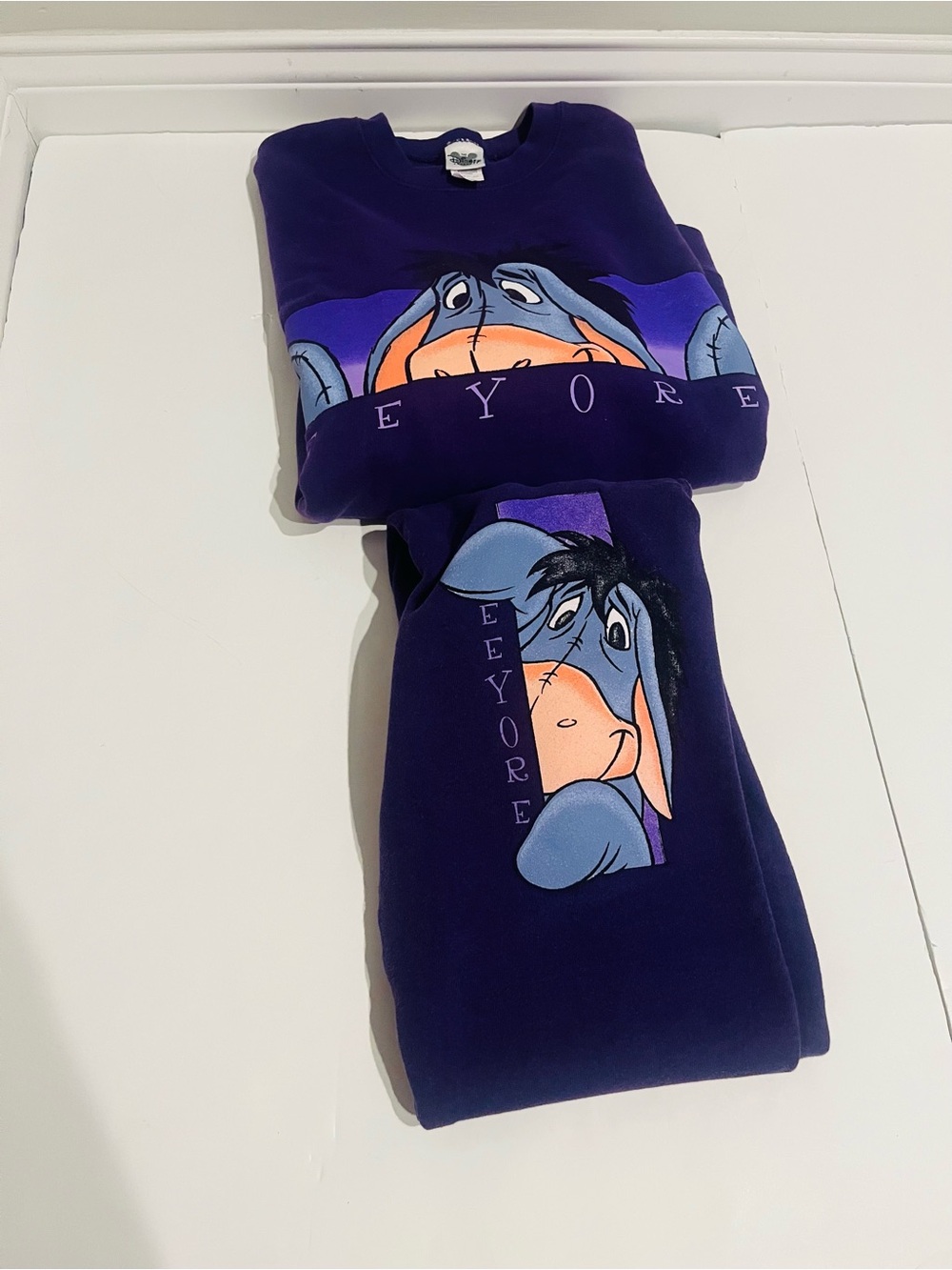 Disney Catalog Vintage Purple Eeyore Sweatshirt & Sweatpants Adult Small Medium